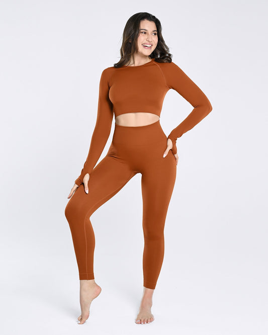 AirWear Langarm-Oberteil und High-Waist Leggings Set