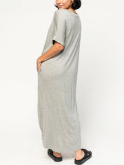 Women's Loose V-neck Split T-shirt Dress (Buy 2 Free Shipping)