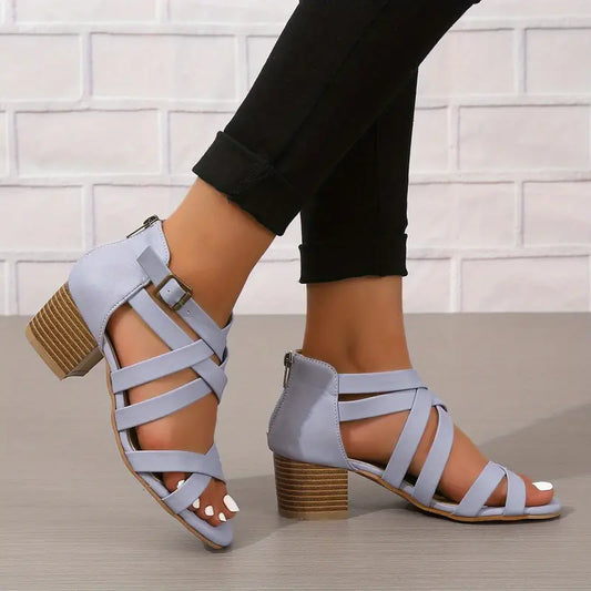 Women's Retro Stacked Heeled Orthopedic Sandals