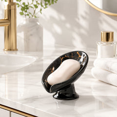 Verdelle™ Ceramic Self-Draining Leaf Soap Dish