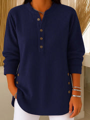 Women's Solid Colour Crew Neck Long Sleeve Casual Knit Pullover