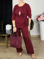 Elegant Waist Tie Lounge Set (Buy 2 Free Shipping)