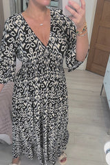 New Bohemian Casual Print V-neck Long Dress (Buy 2 Free Shipping)