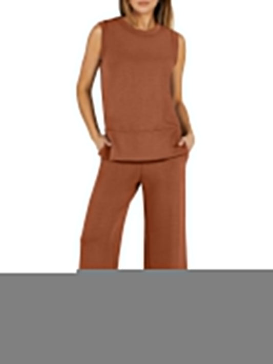 Women's Sleeveless Wide Leg Tracksuits 2 Piece Sets (Buy 2 Free Shipping)
