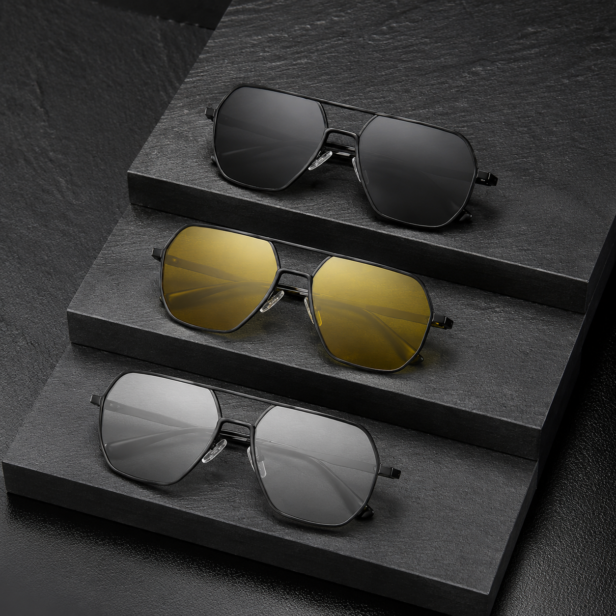 Luxury Metal Photochromic Sunglasses Polarized Stylish Chameleon Anti-glare Driving Shades UV400