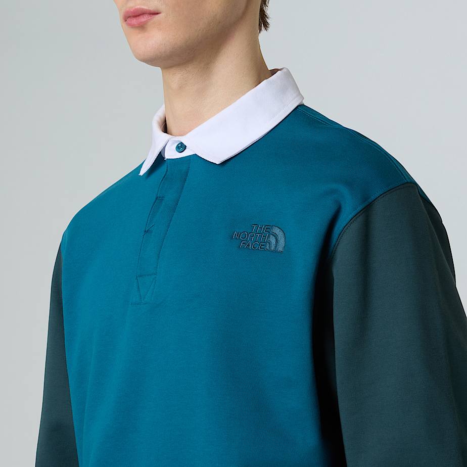 Herren-Rugby-Shirt im Relaxed Fit mit Farbblock-Design