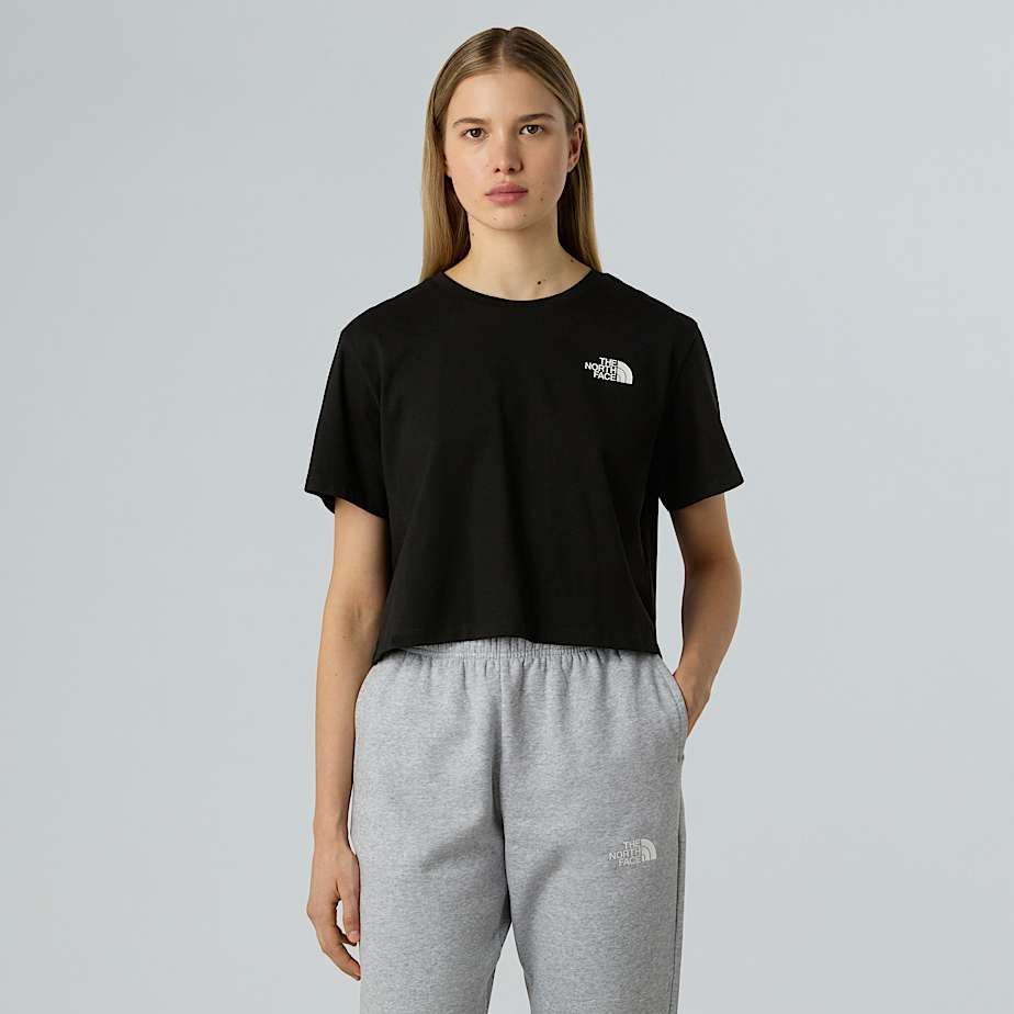 Damen bauchfreies T-Shirt mit einfachem Dome-Logo
