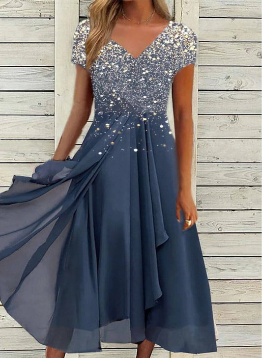 Elegantes Glitzer-Sternenkleid Partykleid