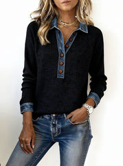 Women'S Casual Loose Waffle Panel Top