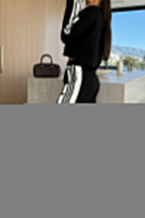 Women's Round Neck Side Button Stitching Casual Suit
