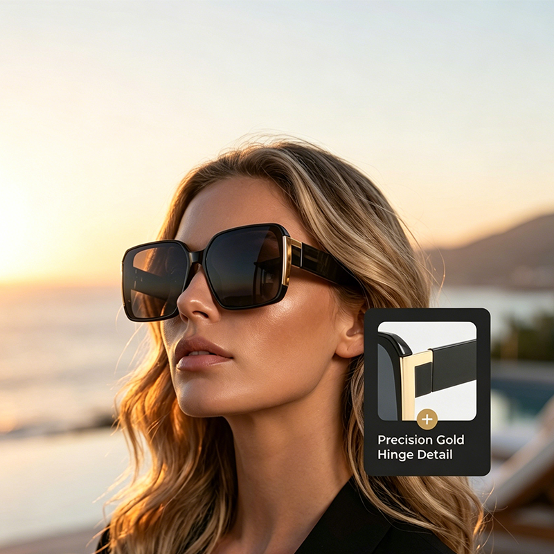 Oversized Retro Square Sunglasses – UV400 Fashion Shades