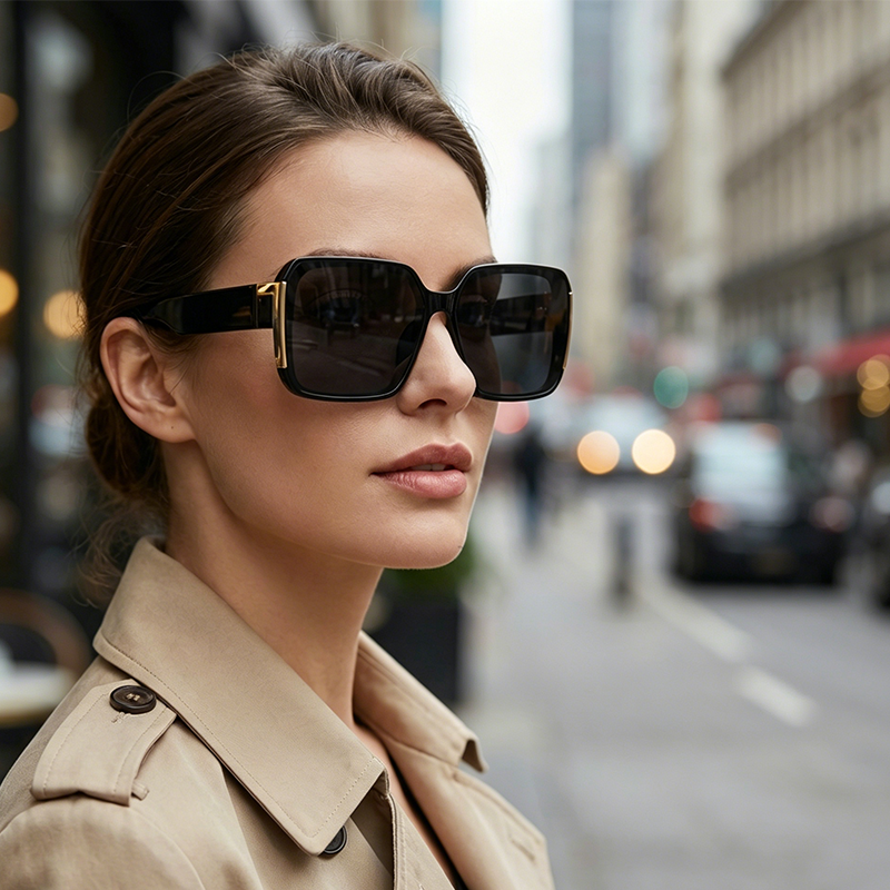 Oversized Retro Square Sunglasses – UV400 Fashion Shades