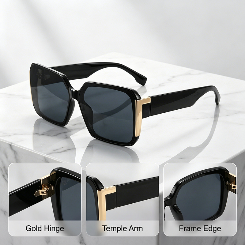 Oversized Retro Square Sunglasses – UV400 Fashion Shades