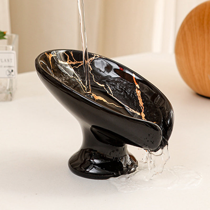 Verdelle™ Ceramic Self-Draining Leaf Soap Dish