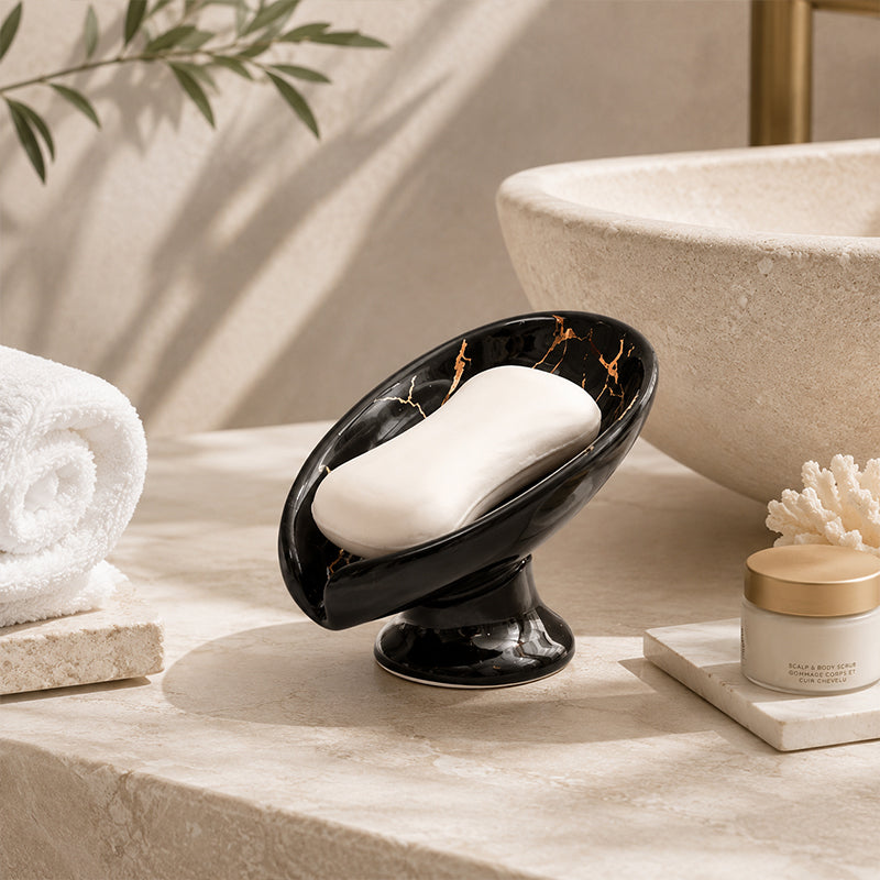 Verdelle™ Ceramic Self-Draining Leaf Soap Dish