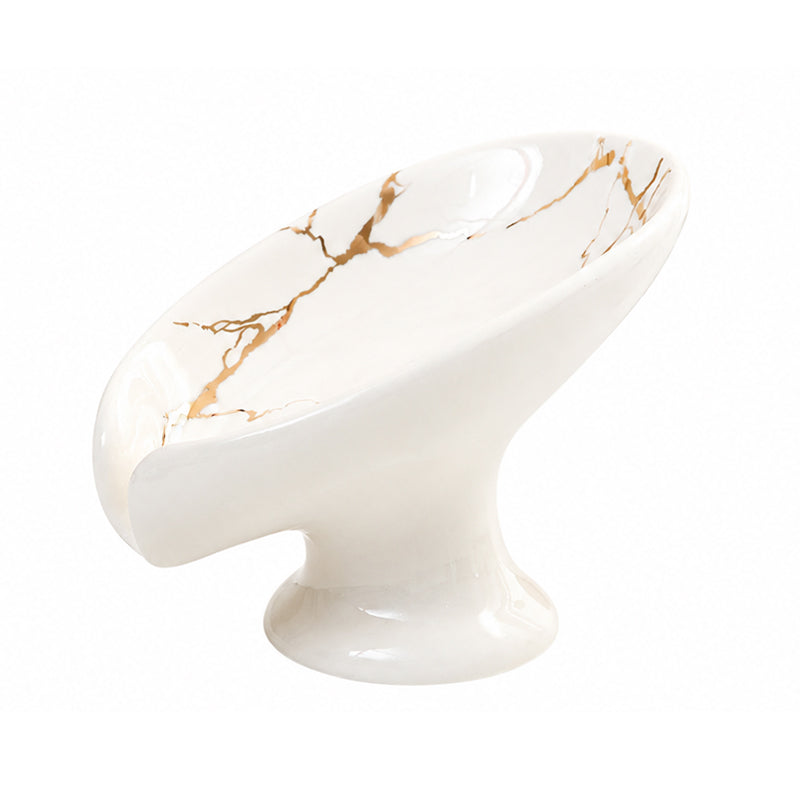 Verdelle™ Ceramic Self-Draining Leaf Soap Dish